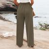 Women's Wide Leg Pants High Elastic Waisted In The Back Business Work Trousers Long Casual Pants