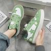 2024Новинка, мужские и женские повседневные зеленые парусиновые туфли, модные и универсальные, на толстой подошве, со шнуровкой, дышащие, 39-44