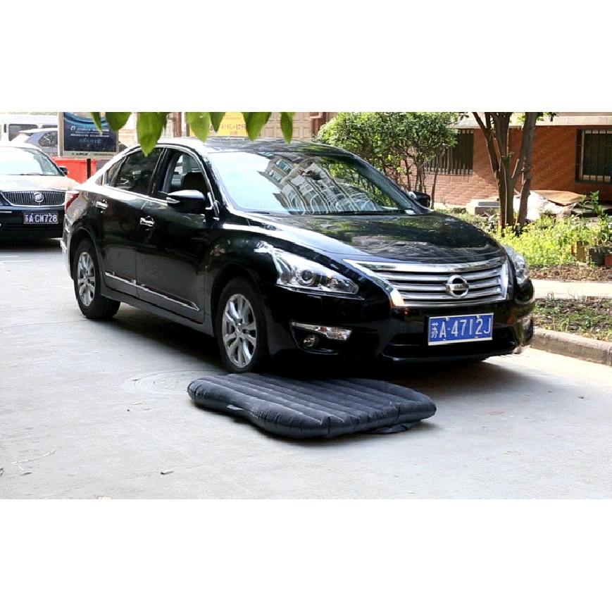 Автомобильная надувная кровать, полный комплект с воздушным насосом и подушкой, коврик для кемпинга на открытом воздухе, надувная подушка для заднего сиденья, дорожная кровать