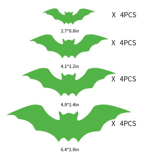 16 шт., стикер на стену на Хэллоуин, жуткие 3D наклейки с летучей мышью, долговечная наклейка на стену для праздничного украшения на Хэллоуин