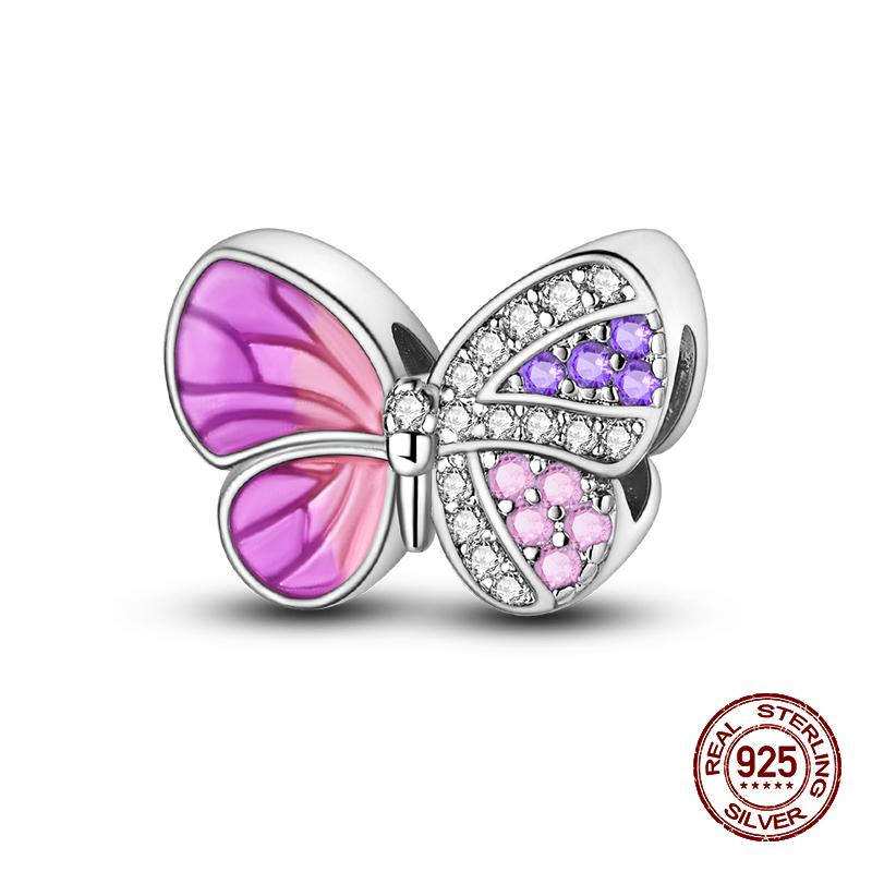 100% Стерлингового Серебра 925 Пчелы Бабочка Ежик Рыба Подвески Бусины Подходит Оригинальные Браслеты 925 DIY Ювелирные Изделия Подарки На День Рождения