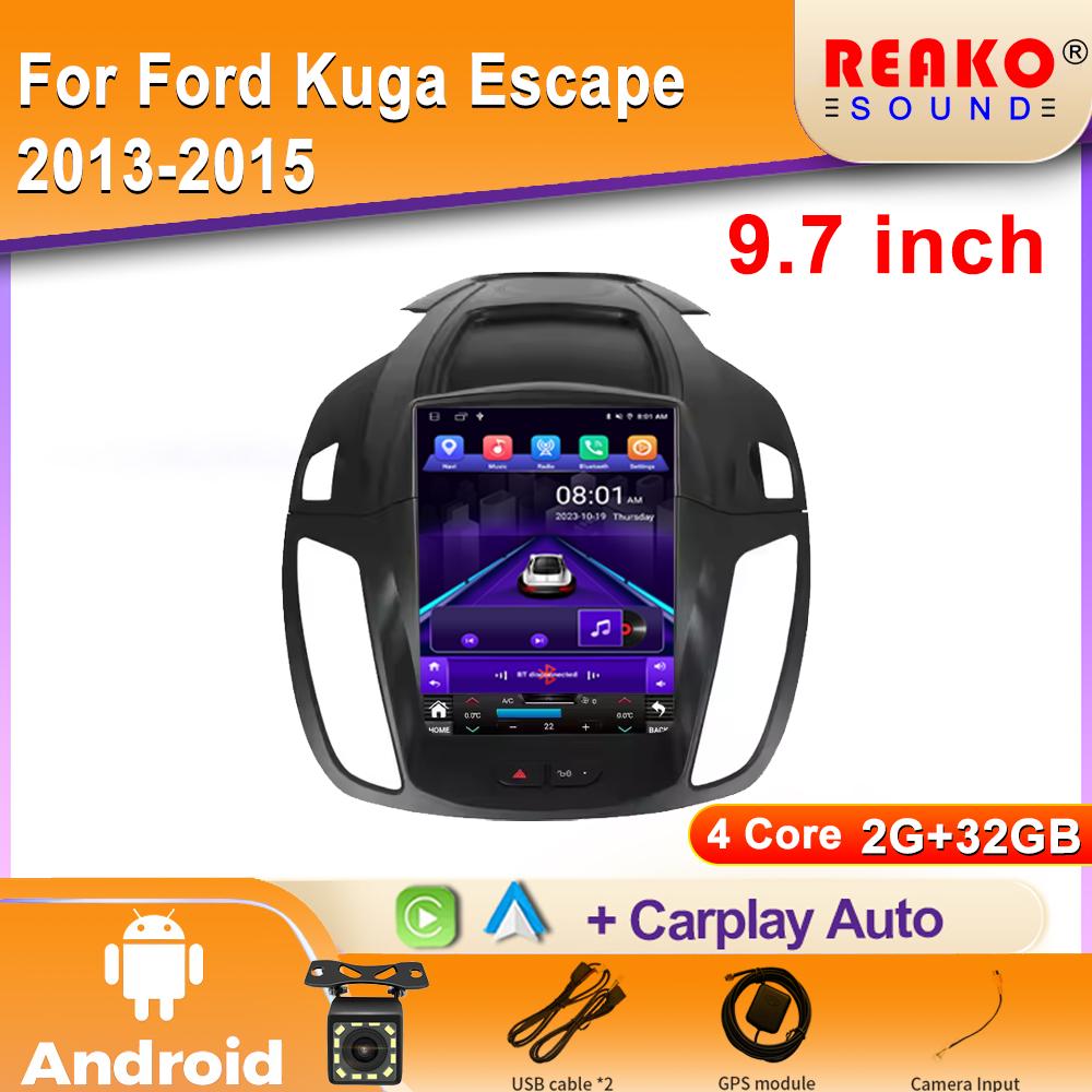 9,7-дюймовый Android автомобильный радиоприемник для Ford Kuga 2 Escape 3 2012-2019 4G беспроводной CarPlay мультимедийный проигрыватель GPS BT головное устройство WIFI аудио