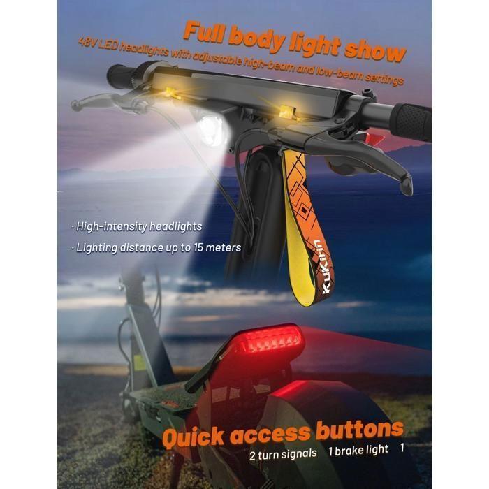 Scooter électrique KuKirin G2 Ultra - Deux moteurs de 800 W - Batterie 48 V 18 Ah - Pneus 10 pouces.