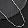 European & American Twist Rope Chain - Electroplated Stainless Steel, 3MM, Color-Preserving, Hip-Hop Style