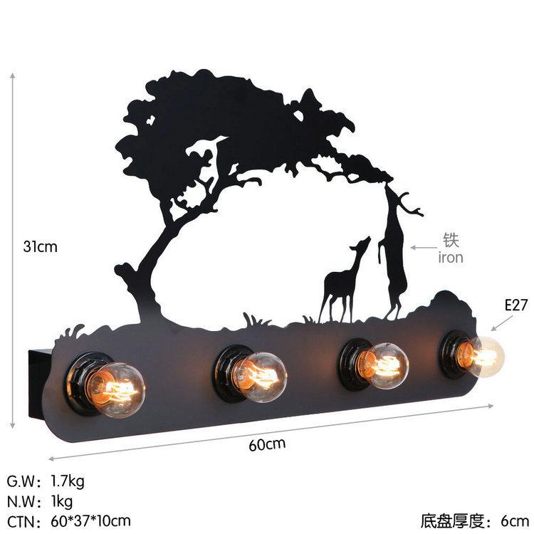 Ретро Стиль Лофт Железный Черный Сельский Промышленный Настенный Светильник Настенный Бра Светильники Крыльцо Прихожая