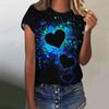 Футболка с 3D-принтом Love Heart, женская мода, свободная футболка, Harajuku, топы с коротким рукавом, футболки, подарок на День святого Валентина, футболка с круглым вырезом