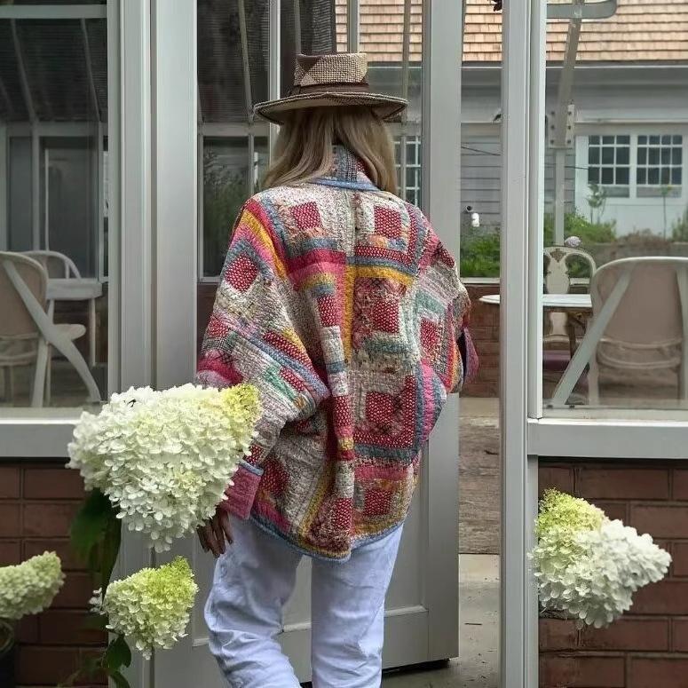 Женская модная куртка, осенняя стеганая хлопковая куртка, этническая хлопковая куртка, хлопковая одежда, винтажный кардиган