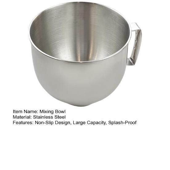 Чаша для смешивания премиум-класса, 5 л, нержавеющая сталь 304, глубокая, защищенная от брызг, нескользящая ручка, можно мыть в посудомоечной машине, идеально подходит для тортов