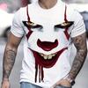 Summer Men's Scary Clown 3D Print Graphic T-Shirt