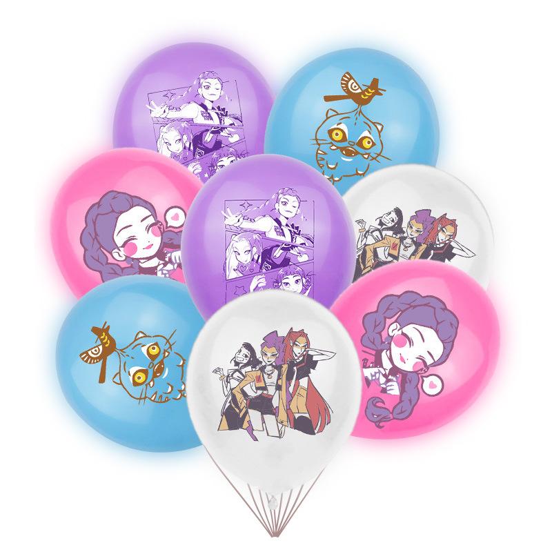 Kpop Demon Hunters Disposable Party Cutlery Set with Balloons Birthday Party Decorations Supplies