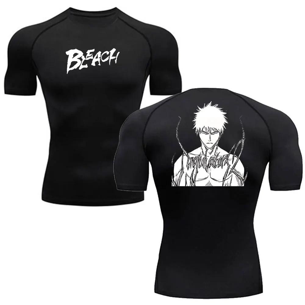 Аниме Bleach Футболка для мужчин Новый тренд Спорт BJJ Рашгард ММА Футболка Мужской Спортивный костюм для тренажерного зала Фитнес Боксерские майки Компрессионная футболка