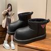 Женские зимние ботинки-дутики из кожи капибары 2025 зима новая коллекция короткие ботинки на толстой подошве с утолщенной бархатной подкладкой хлопковые ботинки с большим носком