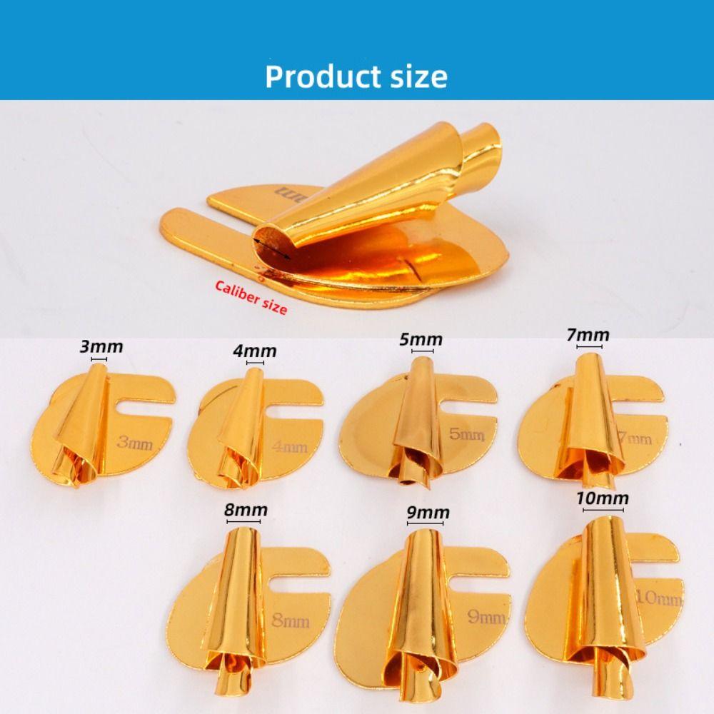 3mm-10mm Sewing Rolled Hemmer Foot Stainless Steel Gold Sewing Machine Presser Foot DIY Crafts Durable Hemming Puller Home