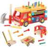 HIWO Carpenter Toy Сборка игрушечной пожарной машины Деревянная игрушка-инструмент Игрушечная машина DIY Винтовая машина Грузовик Обучение столярному делу Игры в помещении 3 4 5 6 лет Девочки Мальчики