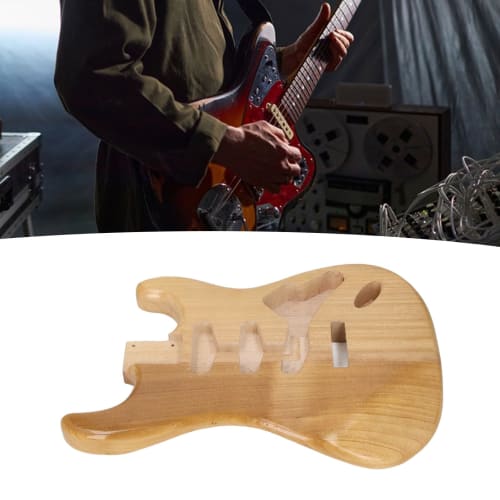Asixxsix Unfinished Guitar Body, Walnut Wood Electric Guitar Body/Barrel Replacement Part, Unfinished Electric Guitar Body/Barrel, Blank Guitar Barrel