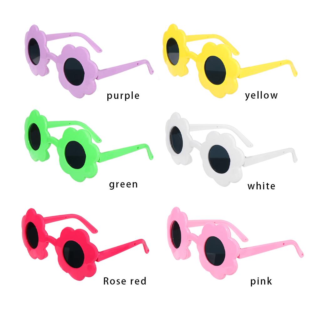 New Multicolor Pet Look Sunglasses Sun Flower Shaped Toys Glasses Doll Eyeglasses
