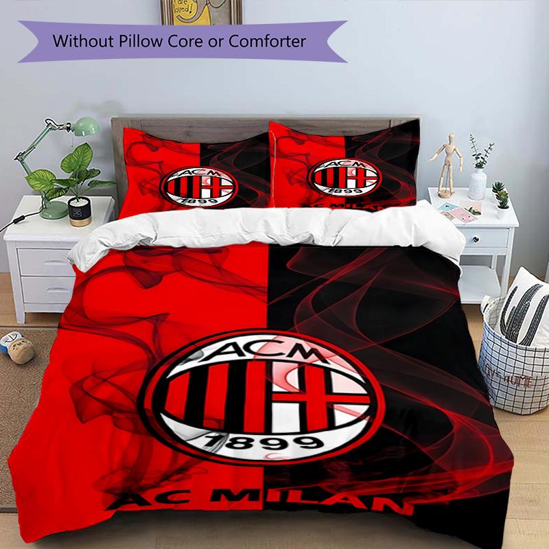 3pcs Duvet Cover Set (1*Duvet Cover + 2*Pillowcase, Without Core),football team.C Print Bedding Set, Bedroom Decor, All‑Season, Birthday Gift