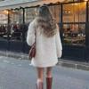 Women's 2024 Faux Fur Winter Coat with Large Lapel