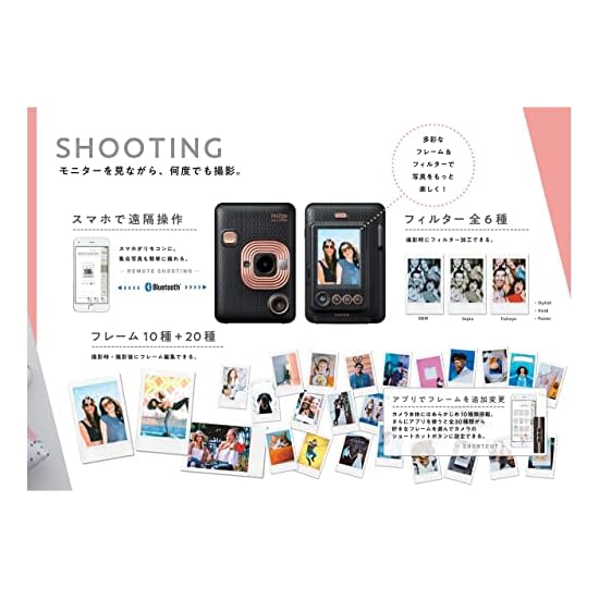 FUJIFILM Instax Mini LiPlay Instant Camera/Smartphone Printer, Blush Gold, INS MINI HM1 BLUSH GOLD