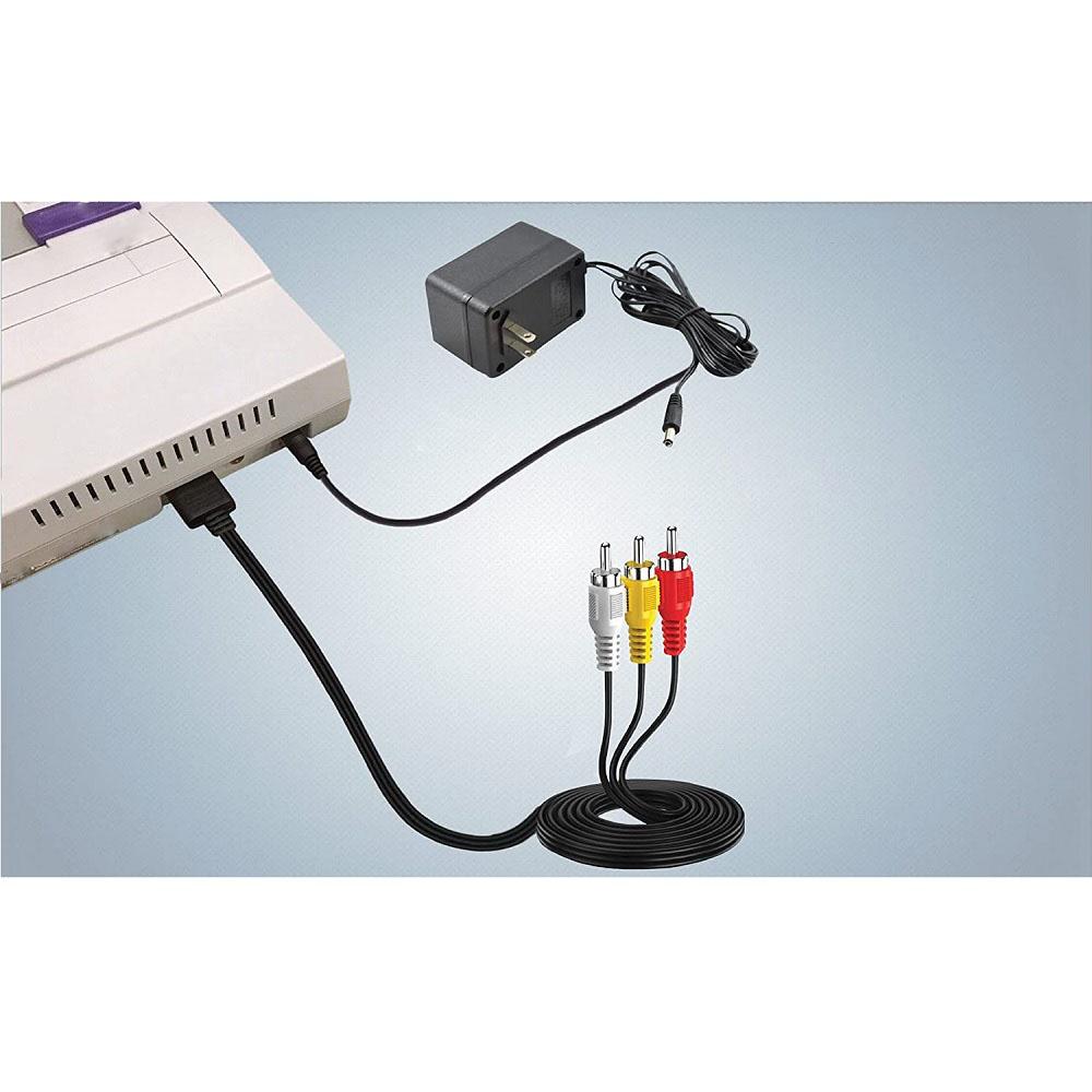 Новый AV RCA Аудио+Кабель переменного тока Адаптер питания Шнур для игры Super Nintendo SNES