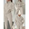 Spring and Autumn Women's Fashion Button Up Collar Hoodie Loose Pants, Hoodie Set