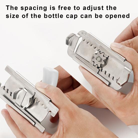 Открывалка для банок, легкий поворот, открывалка для бутылок из нержавеющей стали, инструмент для захвата крышки банки, компактный сверхмощный консервный нож