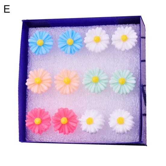 45510 пар, женские серьги-гвоздики, набор контрастных цветов, разные цветы, антиаллергенные, не раздражающие, декоративные растения