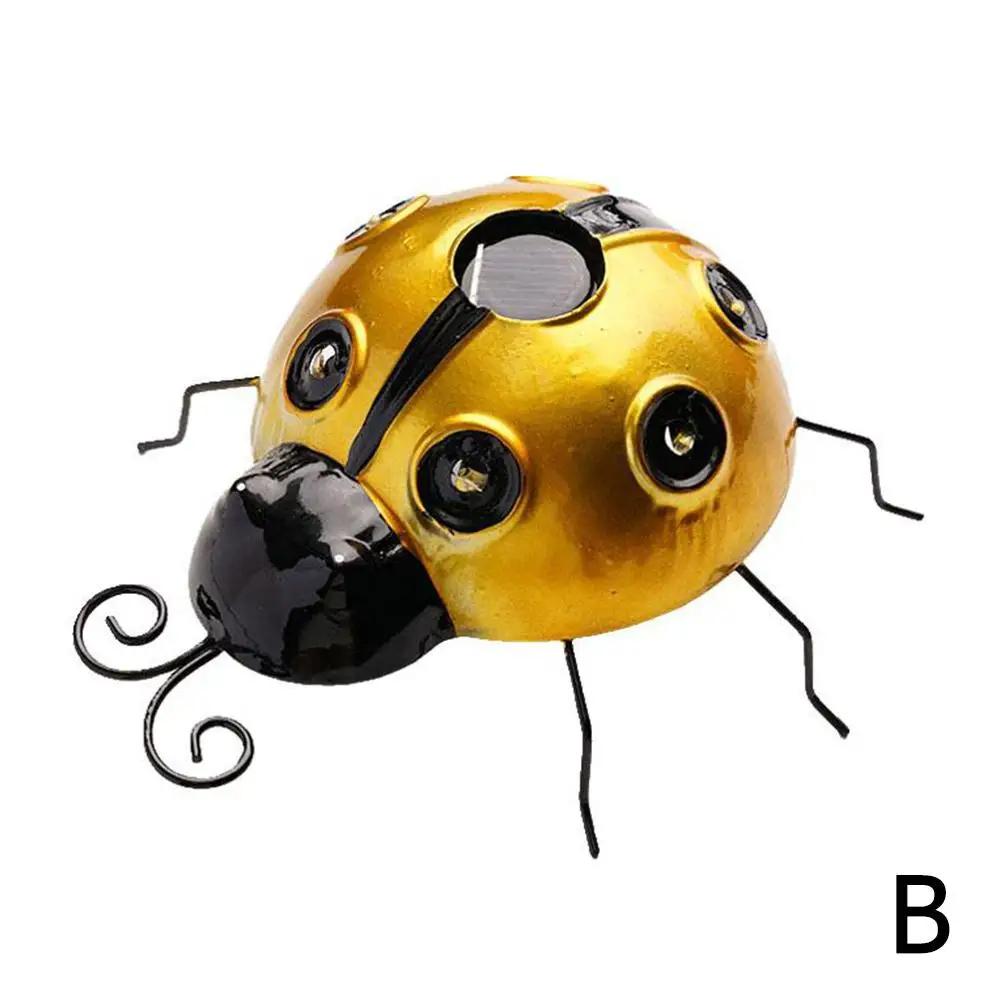 Кованое железо Маленькое настенное украшение Божья коровка Садовое украшение Горшки Растения Ландшафт Микрофигурки Фея Миниатюрное изделие G M6C7