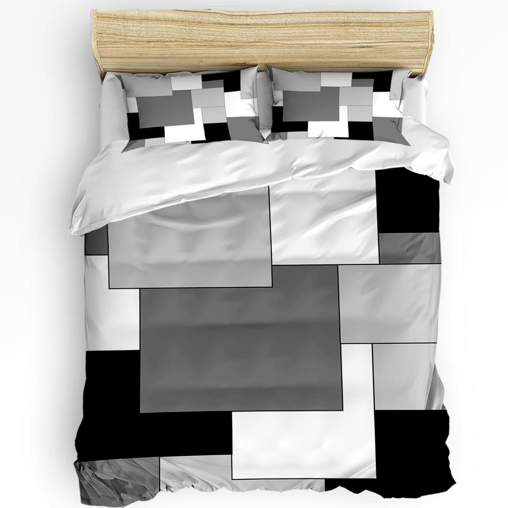 Желтый Серый Черный Лоскутное Абстрактное Искусство Средневековый Стиль Пододеяльник Наволочка Постельное Белье Пододеяльник Двуспальная Кровать Домашний Текстиль