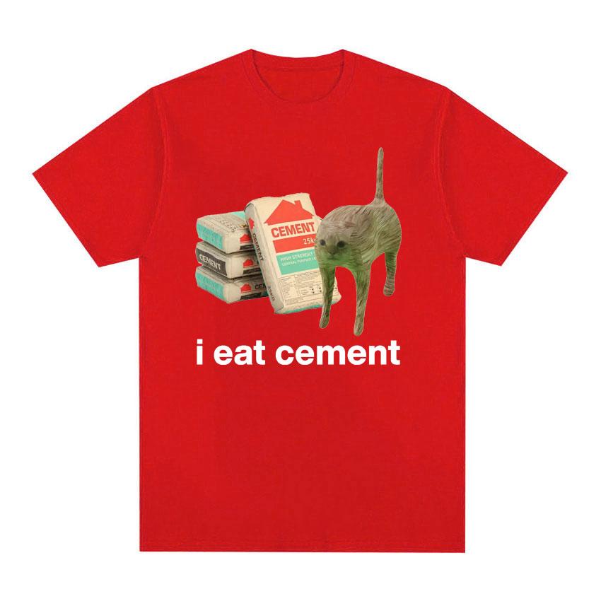 I Eat CeUnisext Cursed Cat Funny Meme T Shirt for Unisex Women Fashion Casual Short Sleeve T Shirts Male Oversized Cotton Tshirt Tops