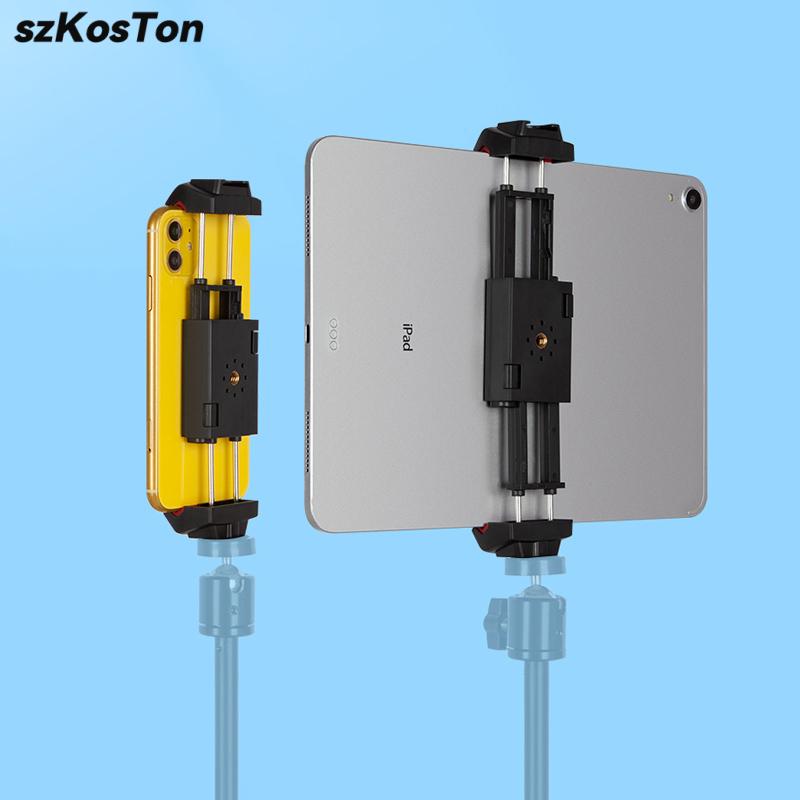 Portable Rotatable Tablet Stand Holder Clip Phone Tripod Mount Adjustable Mount For iPad Mini iPhone Samsung Xiaomi Huawei Pad