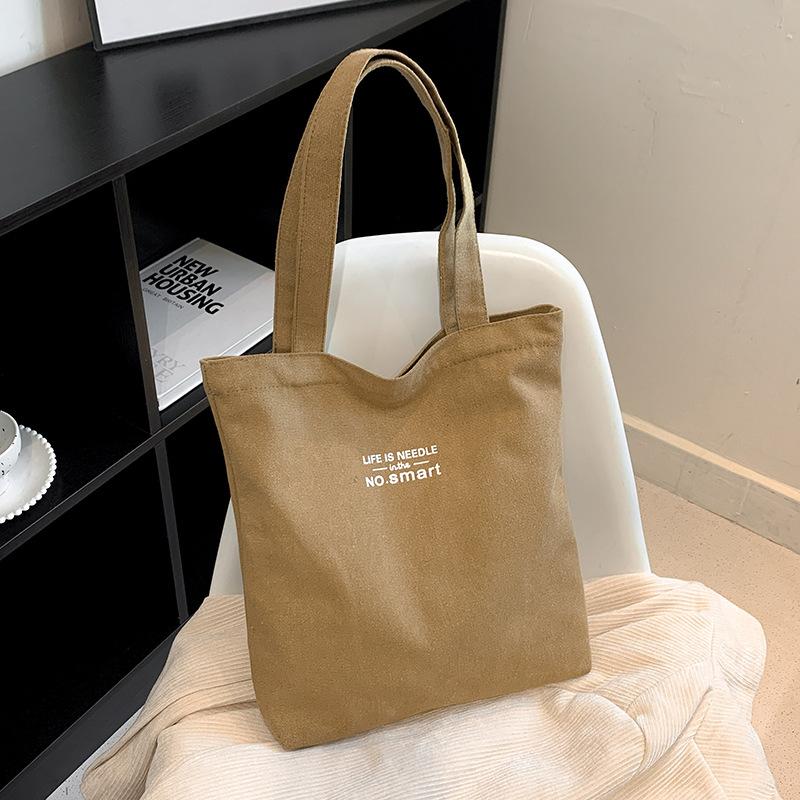 Женская холщовая сумка-тоут, повседневная на плечо, для работы, большая вместимость, с ручками, многофункциональная, большая хозяйственная сумка