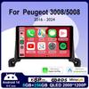 Android 14 Автомобильный мультимедийный радиоприемник GPS-плеер для Peugeot 3008/5008 2016 2017 2018 2019 2020 - 2024 Авто Bluetooth Wirekess CarPlay