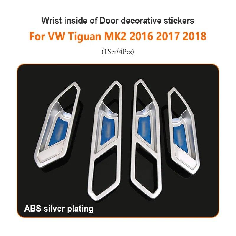 4 шт., наклейки на дверную ручку автомобиля, рамка для VW Volkswagen Tiguan 2 MK2 2016 2017 2018, аксессуары для накладной крышки