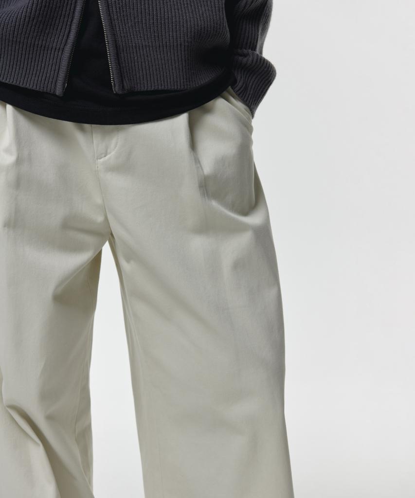 MUSINSA STANDARD Curved Wide Chino Pants [Cream]