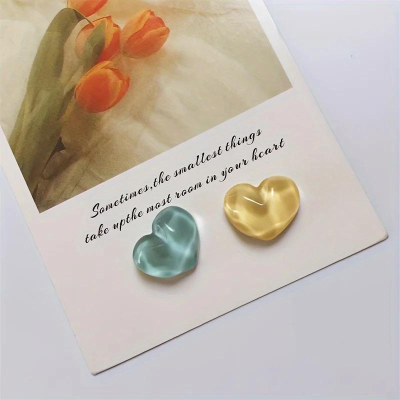 Набор из 6 магнитов на холодильник в форме сердца, прочный пластиковый дизайн с водной рябью, магнитная доска с рисунком, аксессуары для холодильника