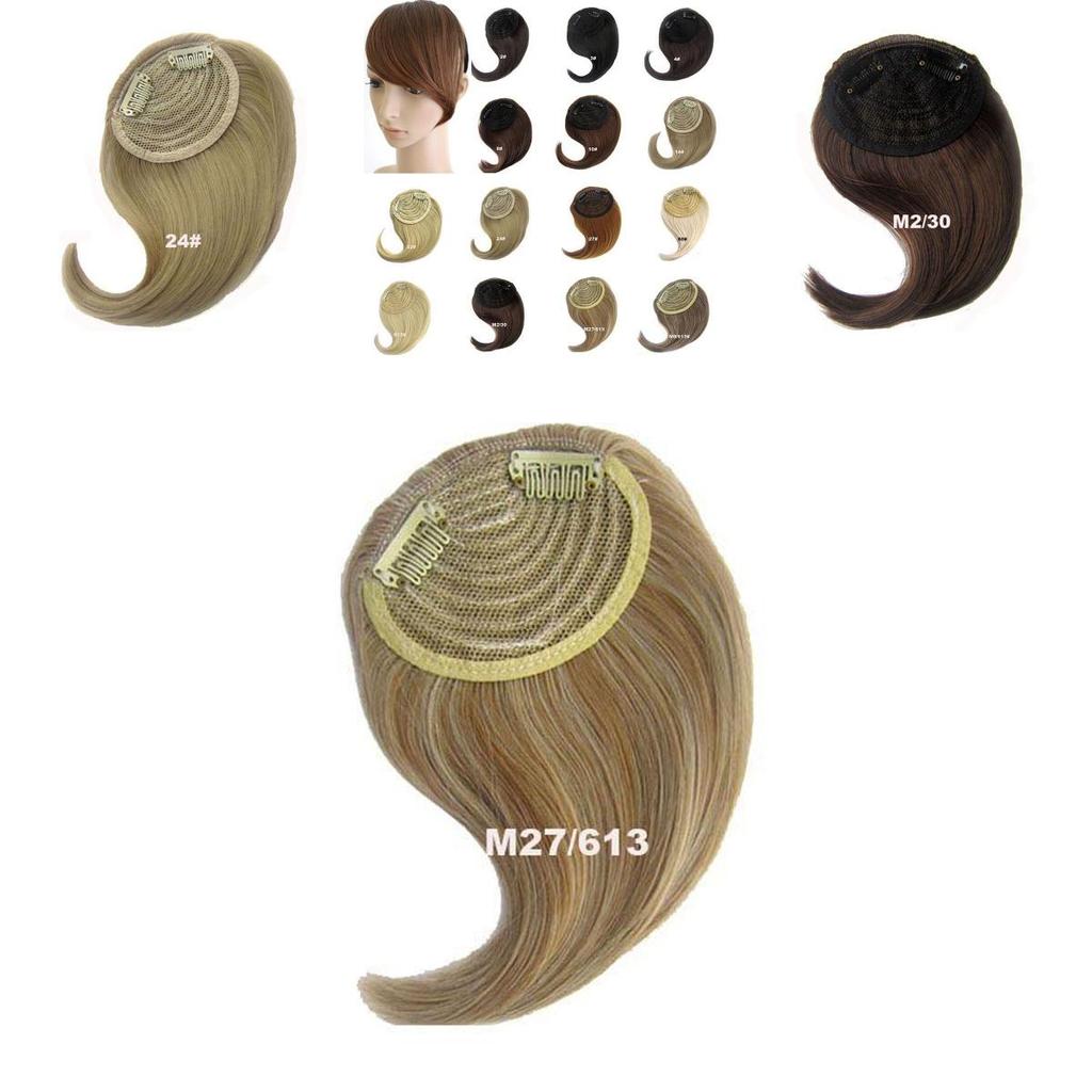 Luxurious Clip In On Womens Straight Side Bangs Fringe Hair Extension In 16 Stunning Colors