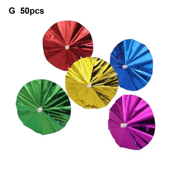 50 Pcs Cocktail Picks Hawaiian Party Decor Food Drink Picks Cupcake Toppers Umbrella Sticks for Summer Birthday Pool Parties