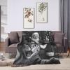 Cat Selfie with Santa Soft Warm Blanket  Children Plush Throw Blanket Funny Couch Bed Flannel Bedspread Sofa Bed Cover