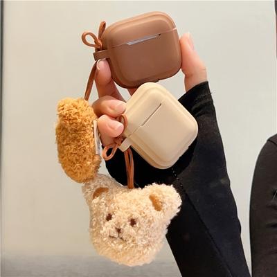 Плюшевый медведь-подвеска Защита для Apple Airpods 1 2 3 Беспроводные наушники Силиконовый Защититель для Airpods Pro 2 Наушники Мягкий чехол