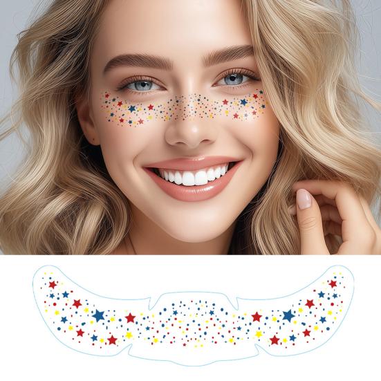 Радужный фестиваль наклейки на лицо Металлические веснушки Наклейки в виде сердечек Водостойкие временные татуировки для вечеринок фестивалей фотобудок