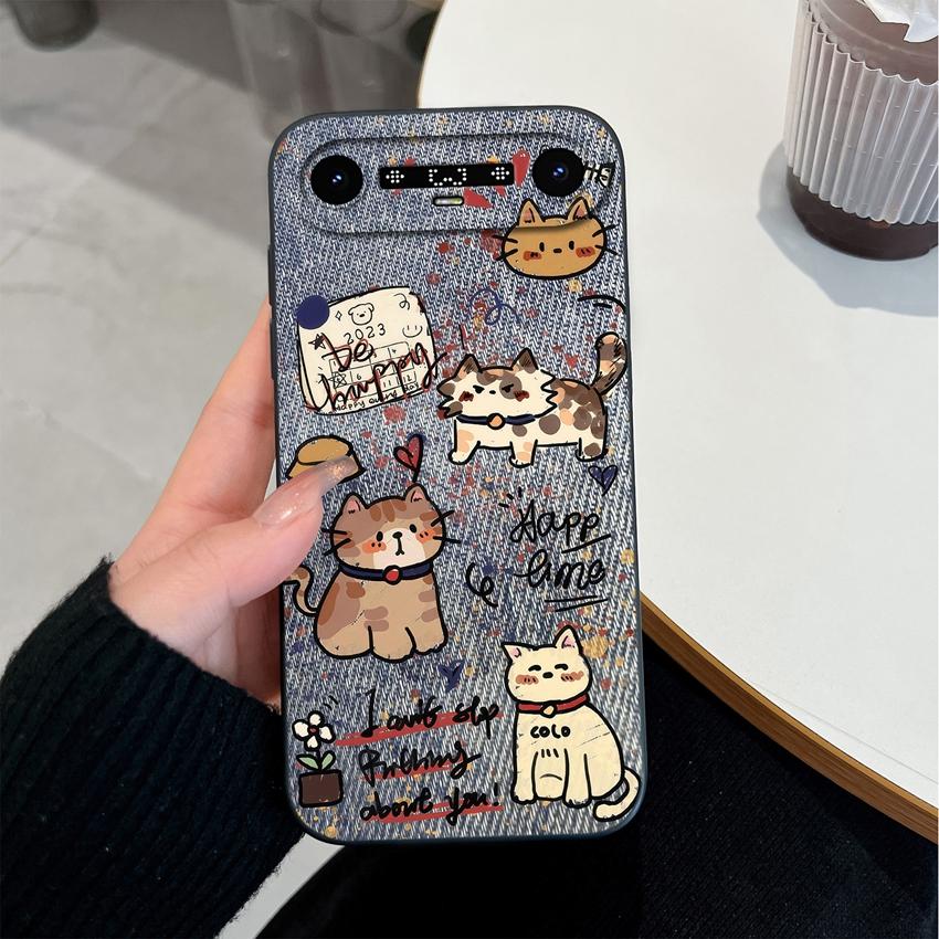 Чехол для телефона Tecno Camon Slim CN6c / Pova Slim / Spark Slim Игривый акварельный рисунок с котами Мягкий гладкий матовый силиконовый ударопрочный корпус Для повседневного использования
