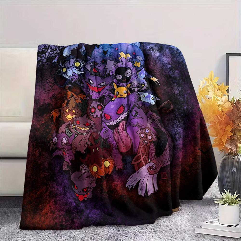 Pokémon Characters Flannel Blanket, Soft Warm Throw for Home Decor, Ideal Gift for Fans, Cozy Bedding for Sofa Bed Living Room