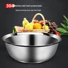 Круглая раковина из нержавеющей стали 304: Защита от проливания, Утолщенный для салатов, супов, выпечки, взбивания яиц и мытья овощей.