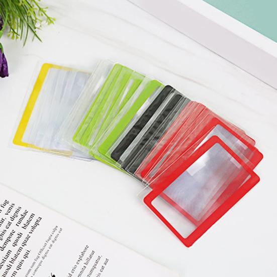 3X PVC Fresnel Lens Magnifier Pocket Credit Card Size PVC Frame Lightweight High Safety Square Lens Shape Magnifier