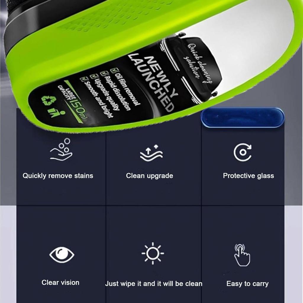 Technoant Oil Film Remover - No Scrubbing Required, Oil Film Cleaning Brush for Car Windows, Removes Oil Film & Grime In Seconds, Crystal-Clear View