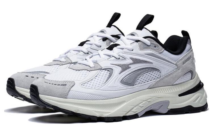 Li Ning Aurora 2K Удобные Нескользящие Износостойкие Низкие Повседневные Туфли Мужские Стандартные Белые AGCT107-1