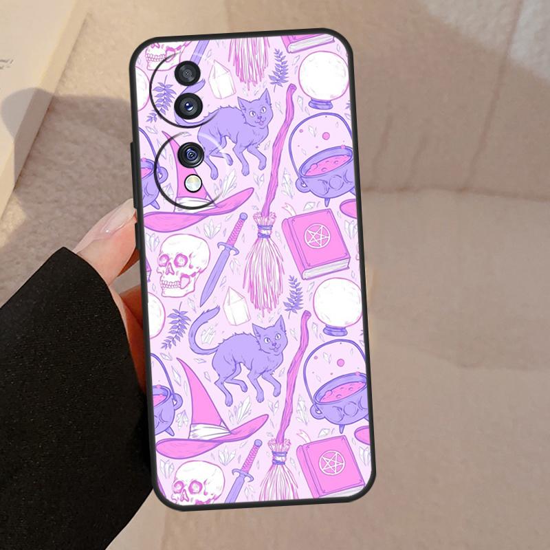 Чехол Черная кошка-ведьма Для Honor Magic V5 5 6 7 Pro Для Honor X9a X9b X9c X8a X8b 50 70 90 200 400 Lite