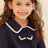 Chopin School Entrance Ceremony Sailor Long Piping Dress with Size Navy Girls' Dress, 2-Way, Collar, Sleeve, Ribbon, 110cm, (7376-2356)