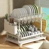 Sameyo Dish Drainer, 2-Tier, Sink-Side Dish Drainer, Large Capacity Storage Rack, Wide, Chopstick Holder, Knife Stand, Cutting Board Holder, Kitchen H